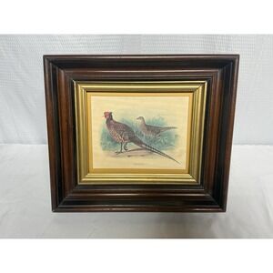 Vintage Framed Pheasant Print Wall Hanging W/ Gorgeous Vintage Frame Cottagecore